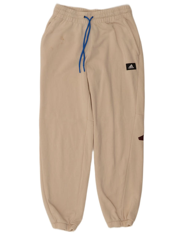 Pantaloni da tuta grafica da uomo Adidas Joggers in cotone beige medio