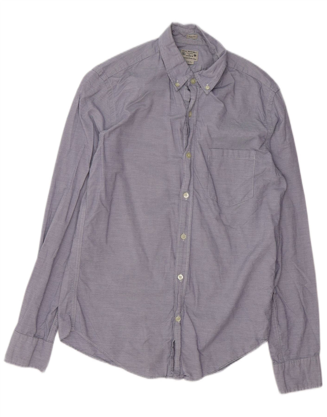 J. CREW Camicia da uomo slim fit su misura in cotone gessato blu medio