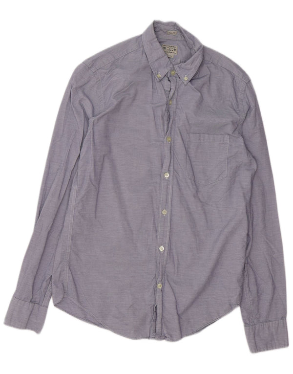 J. CREW Camicia da uomo slim fit su misura in cotone gessato blu medio