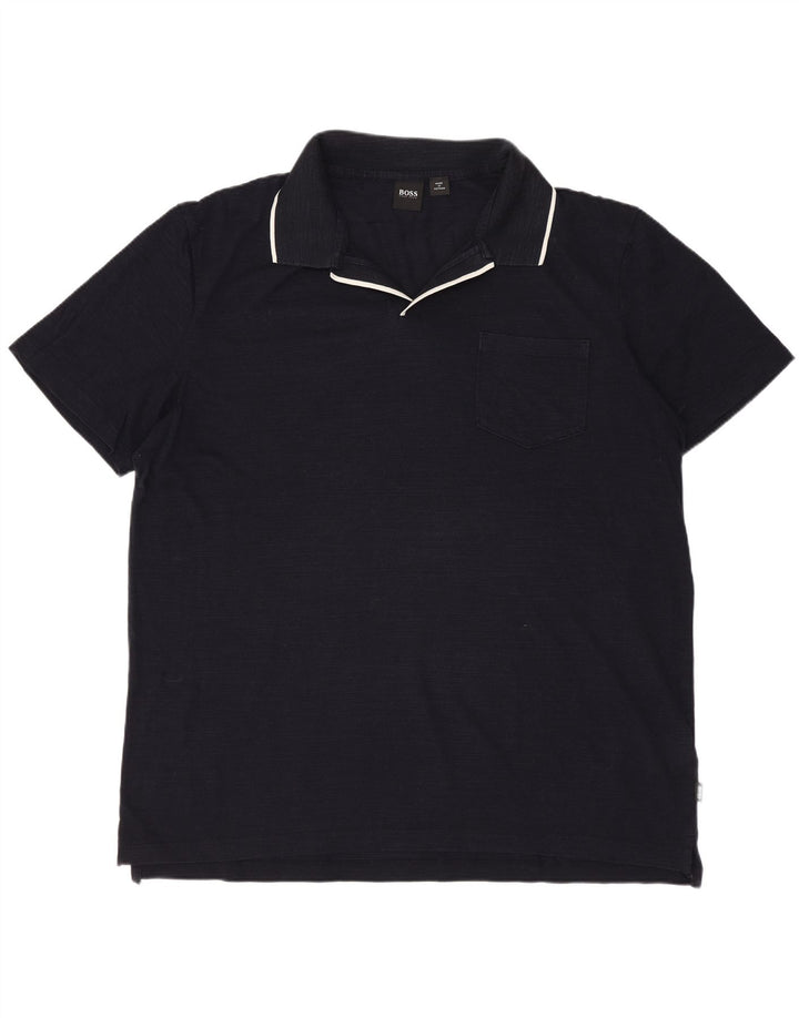 Polo da uomo HUGO BOSS 2XL in cotone blu navy