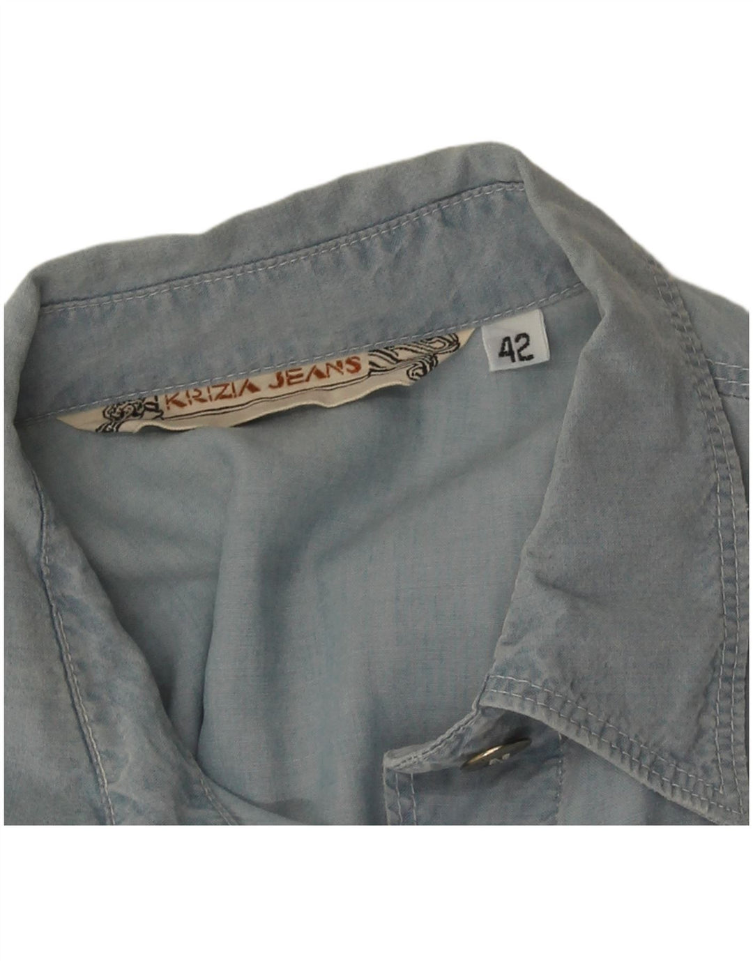 Camicia Donna Krizia Jeans IT 42 Blu Medio