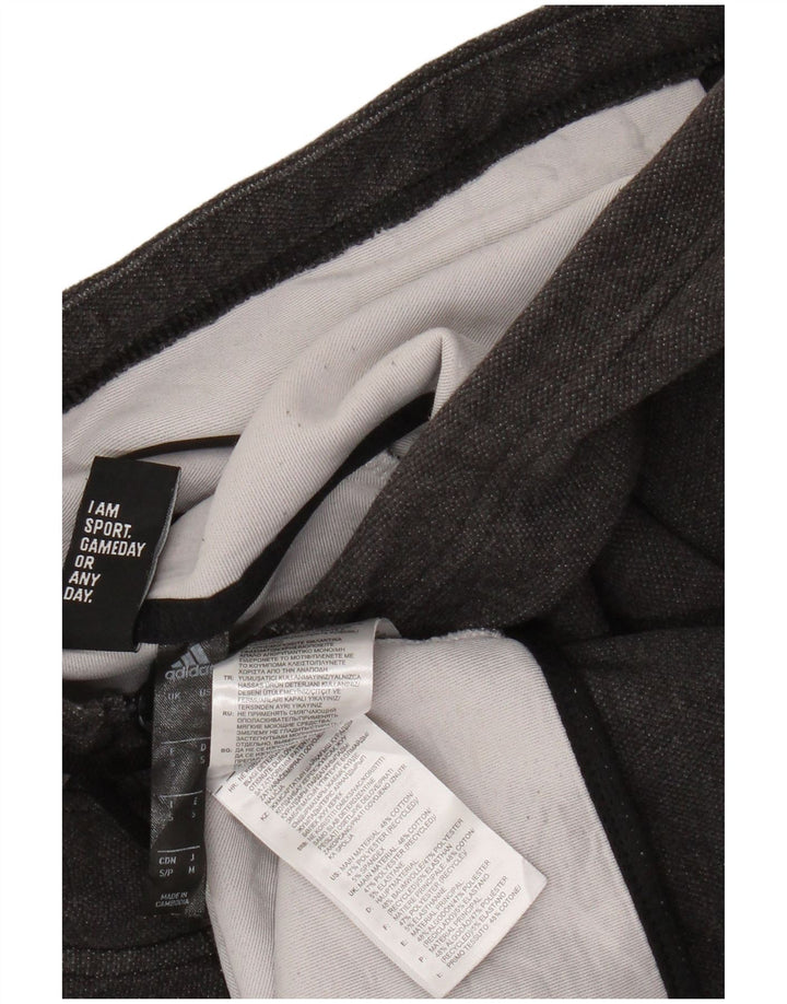 Maglione con cappuccio e zip Adidas da uomo piccolo in cotone grigio