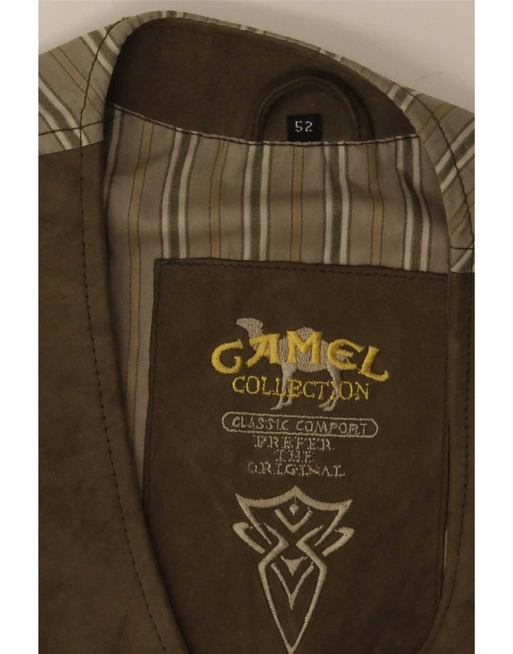 Gilet in pelle scamosciata da uomo Camel Active IT 52 Large Marrone
