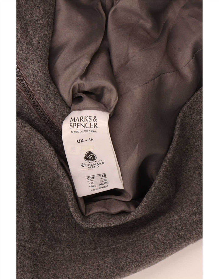 Giubbotto bomber oversize da donna Marks & Spencer UK 10 piccolo in lana grigia