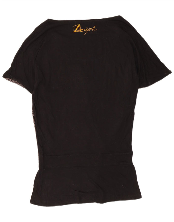 Desigual Camicetta grafica da donna Top UK 10 Small Black Floral