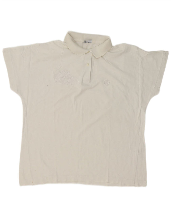 Polo Donna Sergio Tacchini US 14 XL Cotone Bianco