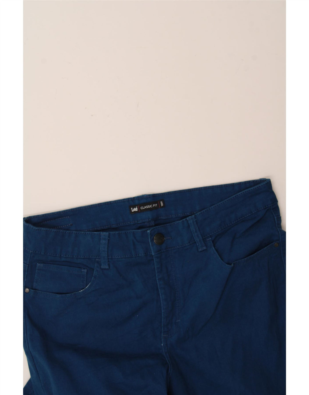 LEE Womens Classic Fit Casual Trousers W34 L30 Navy Blue Vintage Lee and Second-Hand Lee from Messina Hembry 