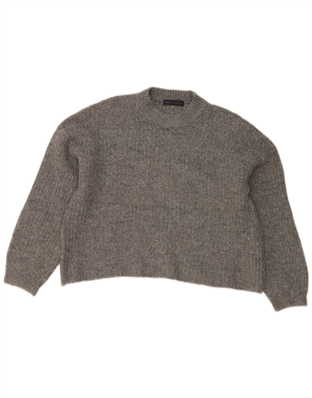 Maglione maglione girocollo corto da donna Marks & Spencer UK 14 grande grigio