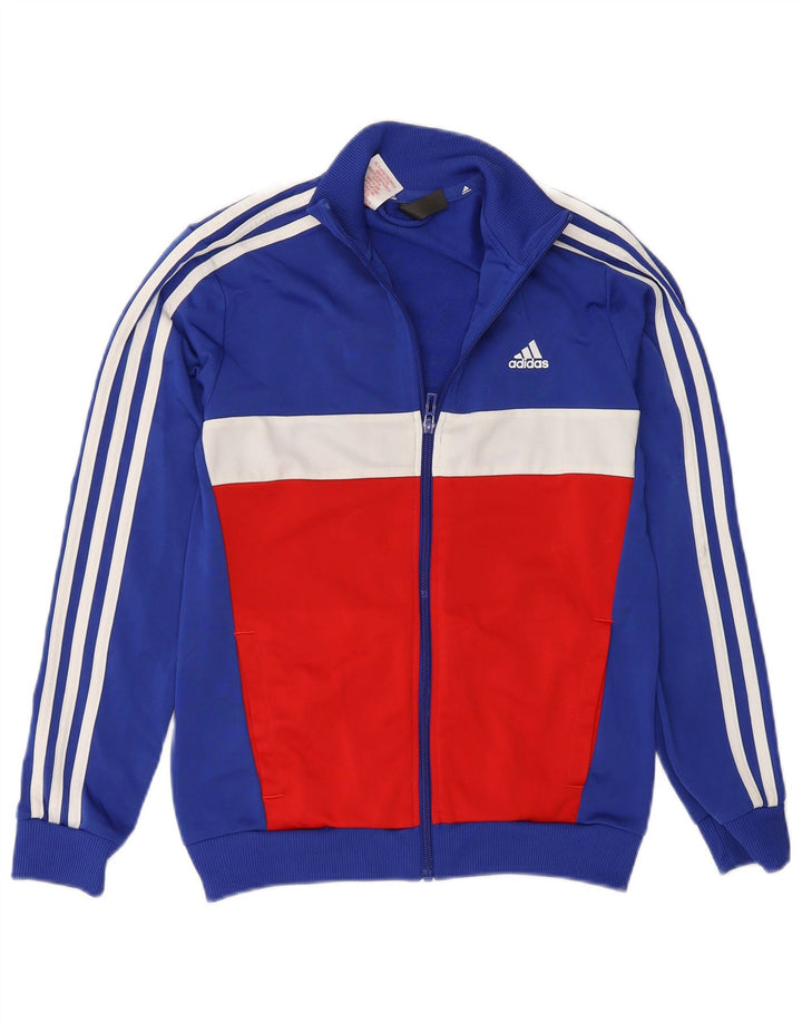 Giacca da tuta da ragazzo Adidas 11-12 anni in poliestere color block blu