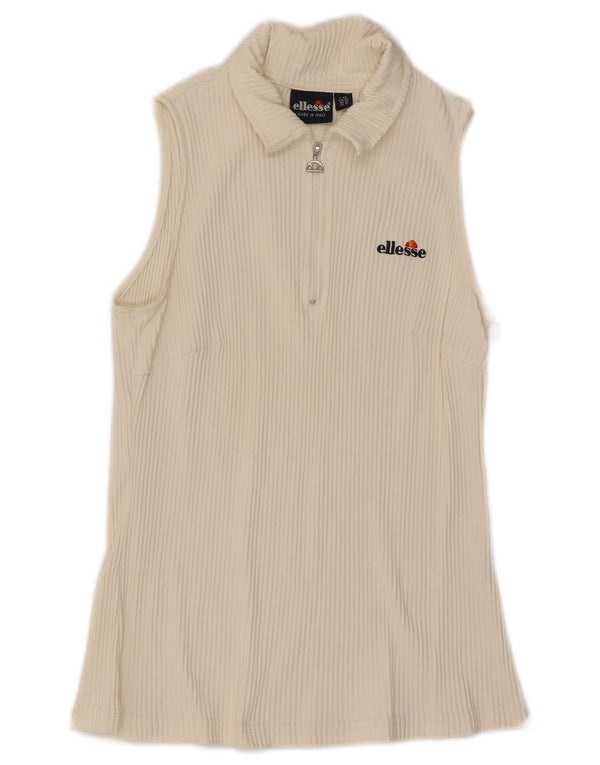 Polo senza maniche da donna Ellesse UK 16 Large bianca in poliammide