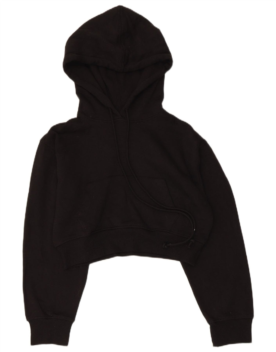 Maglione corto con cappuccio da donna ZARA UK 10 piccolo poliestere nero