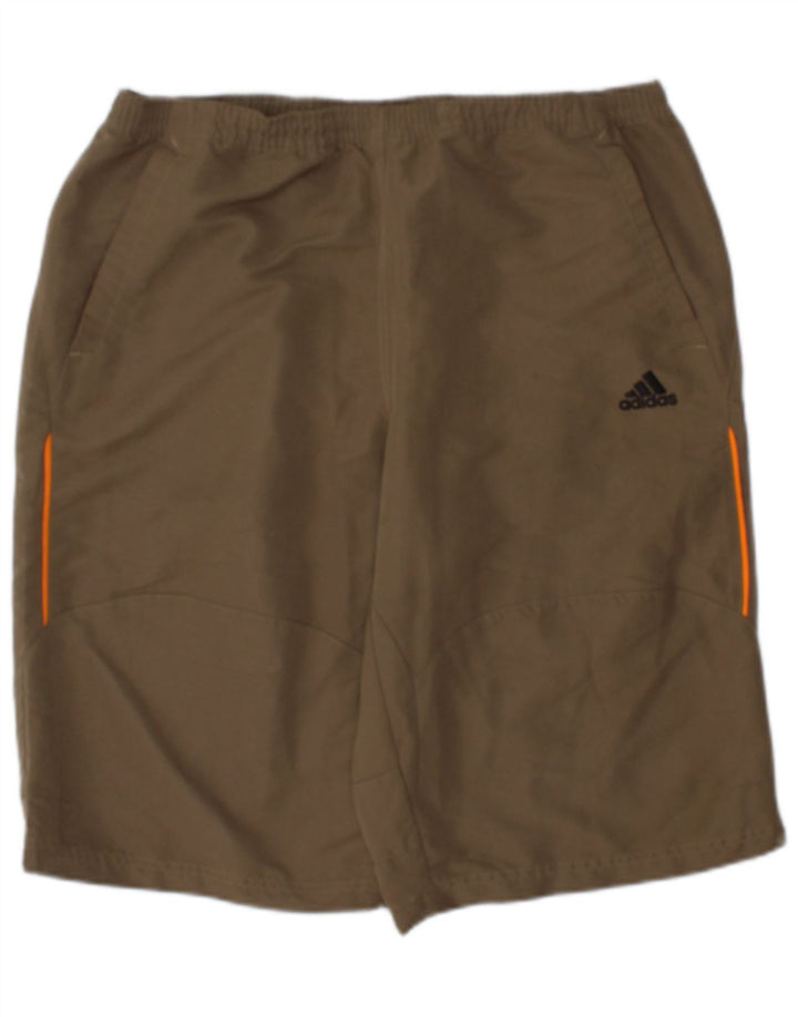 Pantaloncini sportivi da uomo Adidas Medium Khaki Colourblock in poliestere