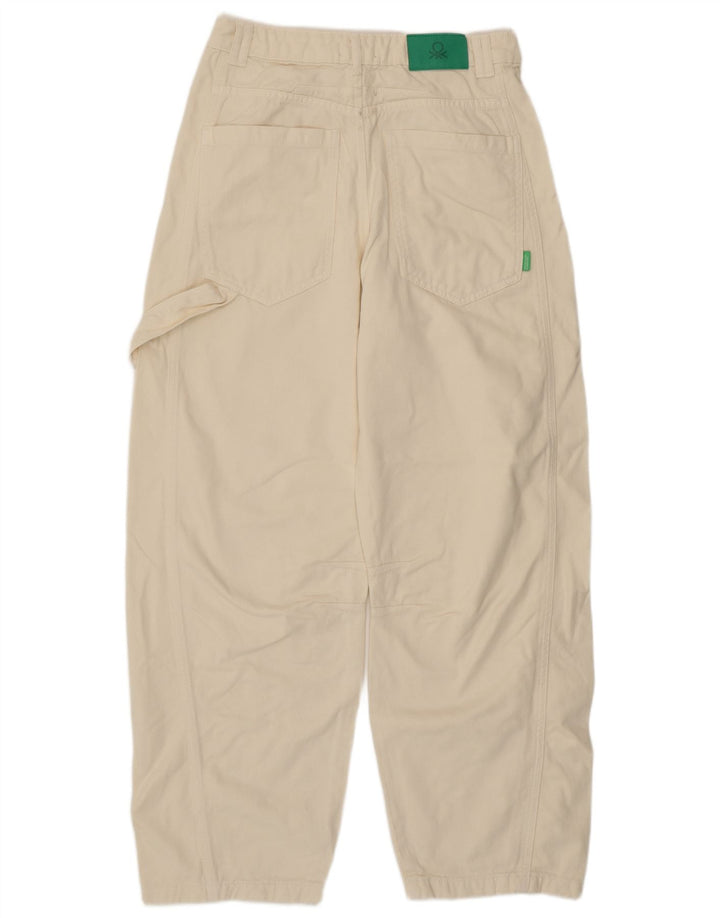 Jeans affusolati da donna Benetton W30 L29 bianco sporco