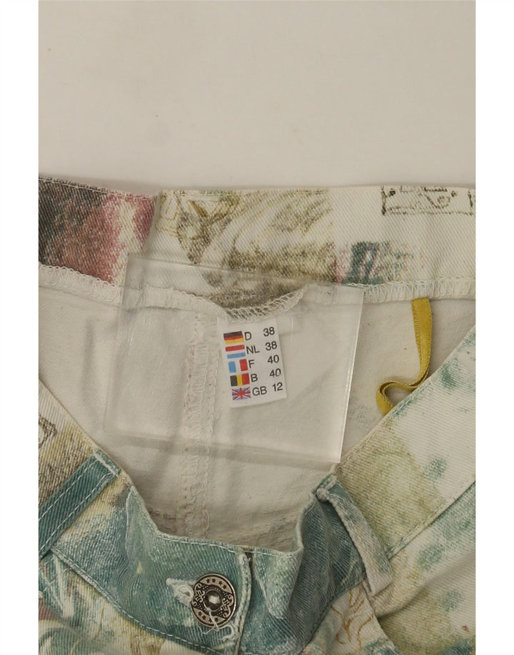 Pantaloncini casual vintage da donna UK 12 medi W26 multicolore floreale