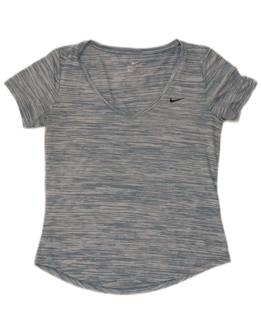 T-shirt Nike da donna Dri Fit vestibilità ampia UK 6 XS poliestere a righe blu