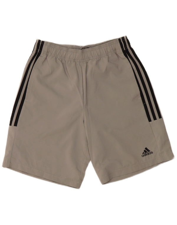 Pantaloncini sportivi da uomo Adidas piccoli in poliestere grigio