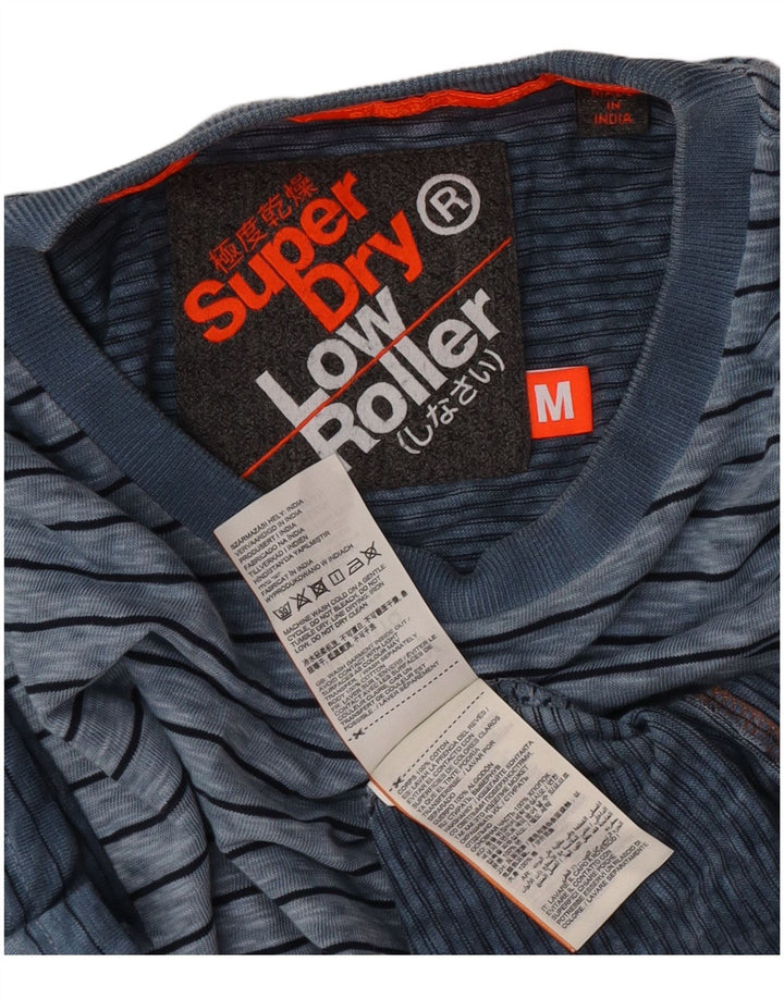 T-shirt da uomo Superdry Top in cotone a righe blu medio