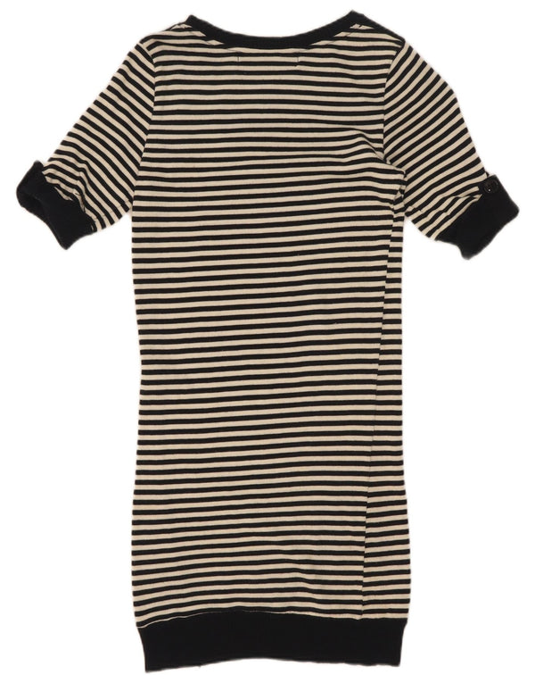 Abito maglione a maniche corte da donna Zara UK 8 piccolo a righe nere