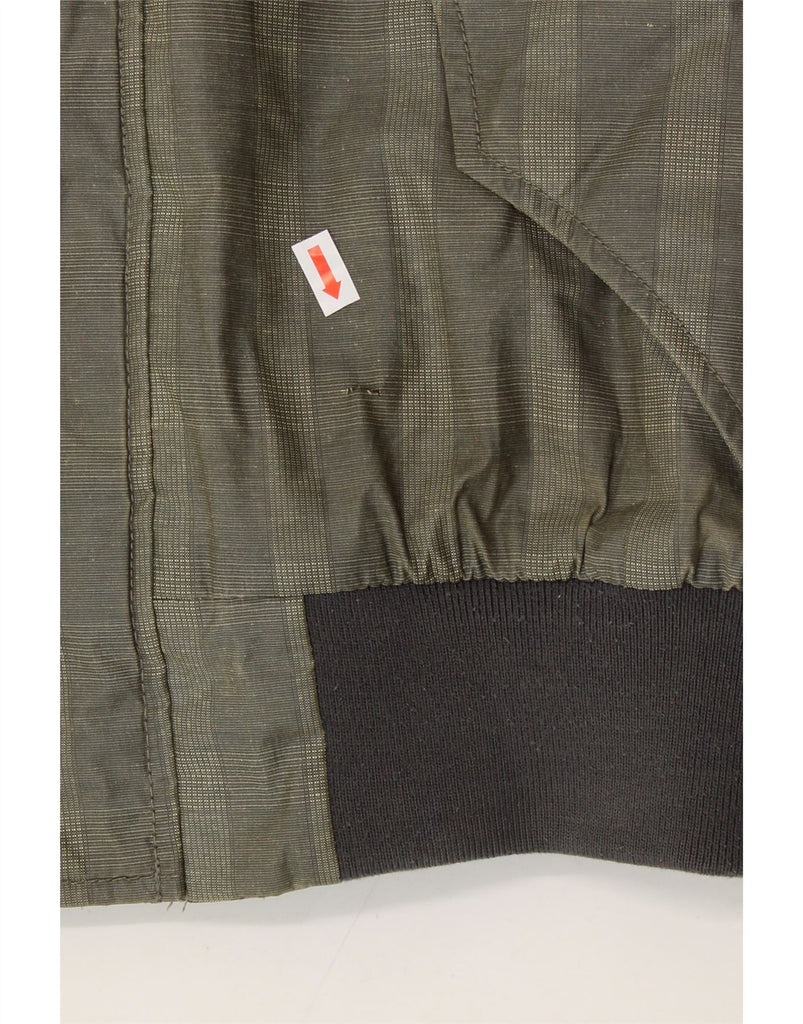 SCHOTT Mens Hooded Padded Bomber Jacket UK 36 Small Green Check Cotton Vintage Schott and Second-Hand Schott from Messina Hembry 