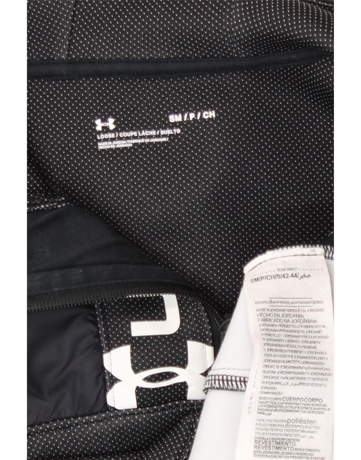 Felpa con cappuccio con zip grafica da uomo Under Armour piccola in poliestere maculato nero