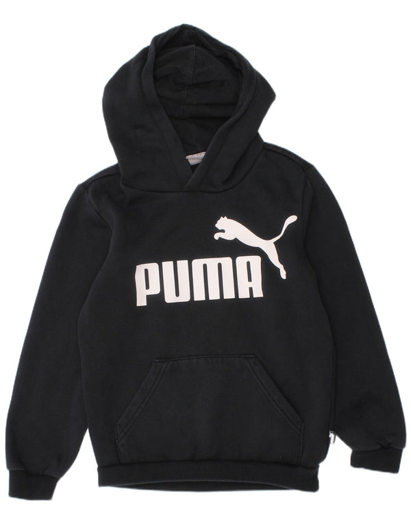 Felpa con cappuccio grafica da bambino Puma 7-8 anni in cotone blu navy