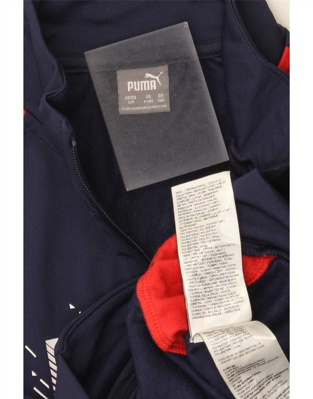 Giacca da tuta grafica da ragazzo Puma 9-10 anni Blu navy Colourblock