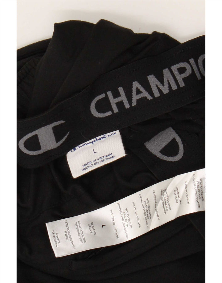 Pantaloni da tuta con grafica Champion da uomo, grandi, in poliestere nero