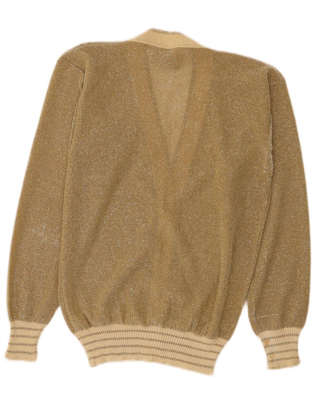 Maglione cardigan da donna La Perla UK 12 medio oro screziato