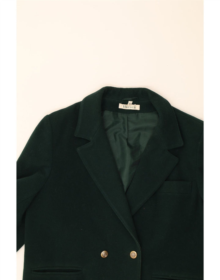 HAUSCO Womens Overcoat UK 14 Large  Green Wool Vintage Hausco and Second-Hand Hausco from Messina Hembry 