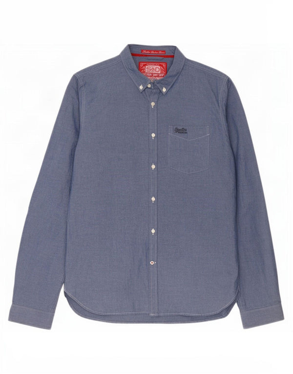 Camicia da uomo Superdry XL in cotone blu