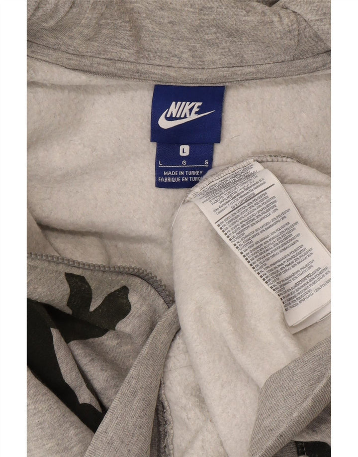 Felpa con cappuccio e zip Nike da uomo, grande, in cotone mimetico grigio