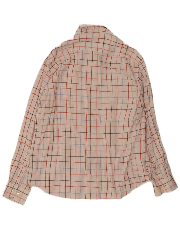 Camicia Gant da uomo slim fit XL in lino bianco a quadri