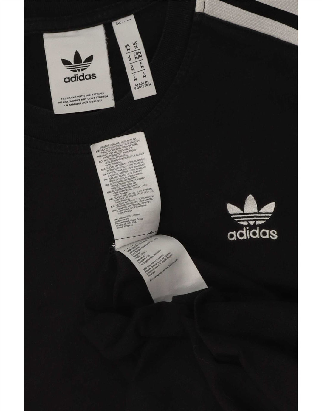 T-shirt grafica da uomo Adidas Top in cotone nero medio