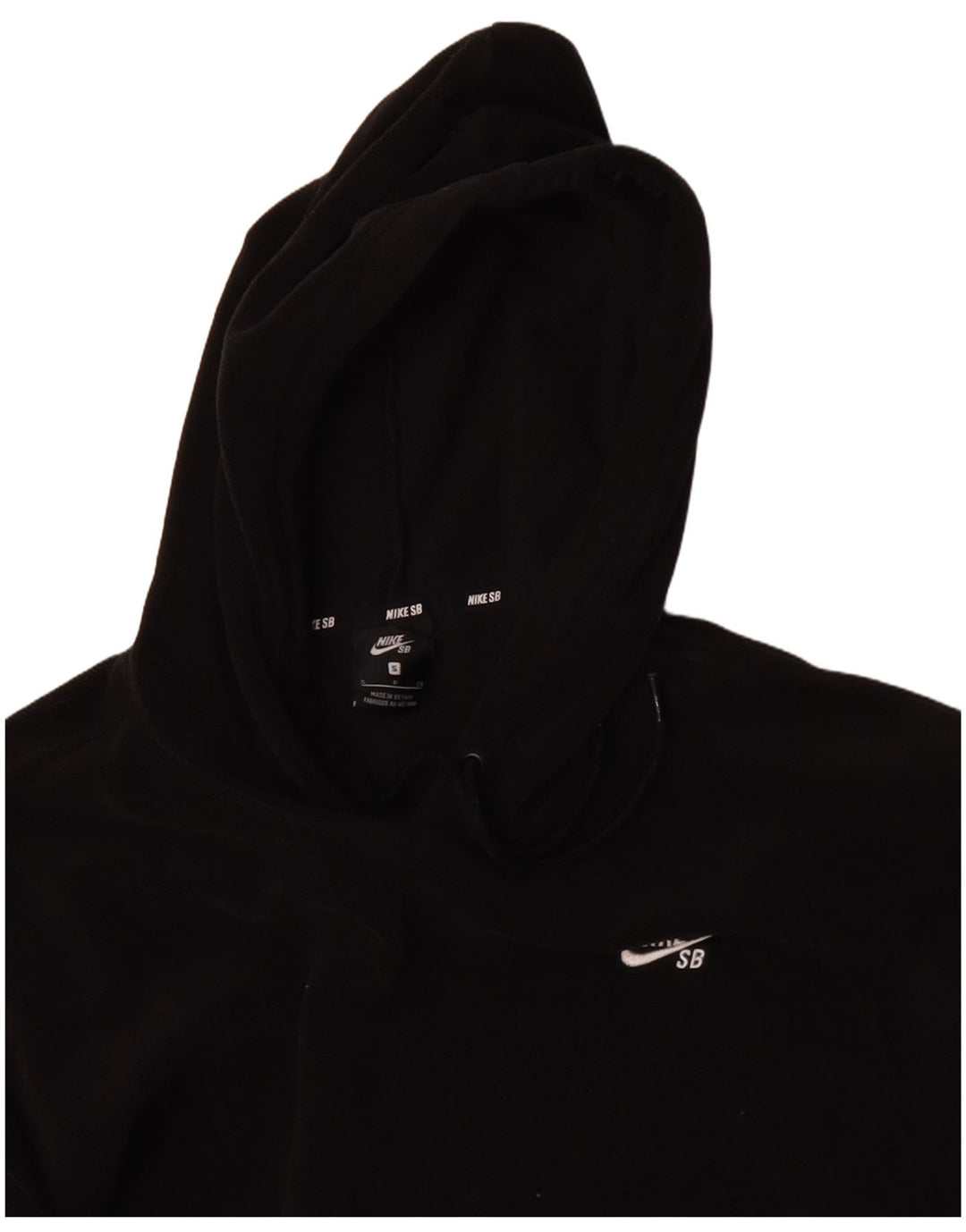 NIKE Mens Hooded Fleece Jumper Small Black Polyester