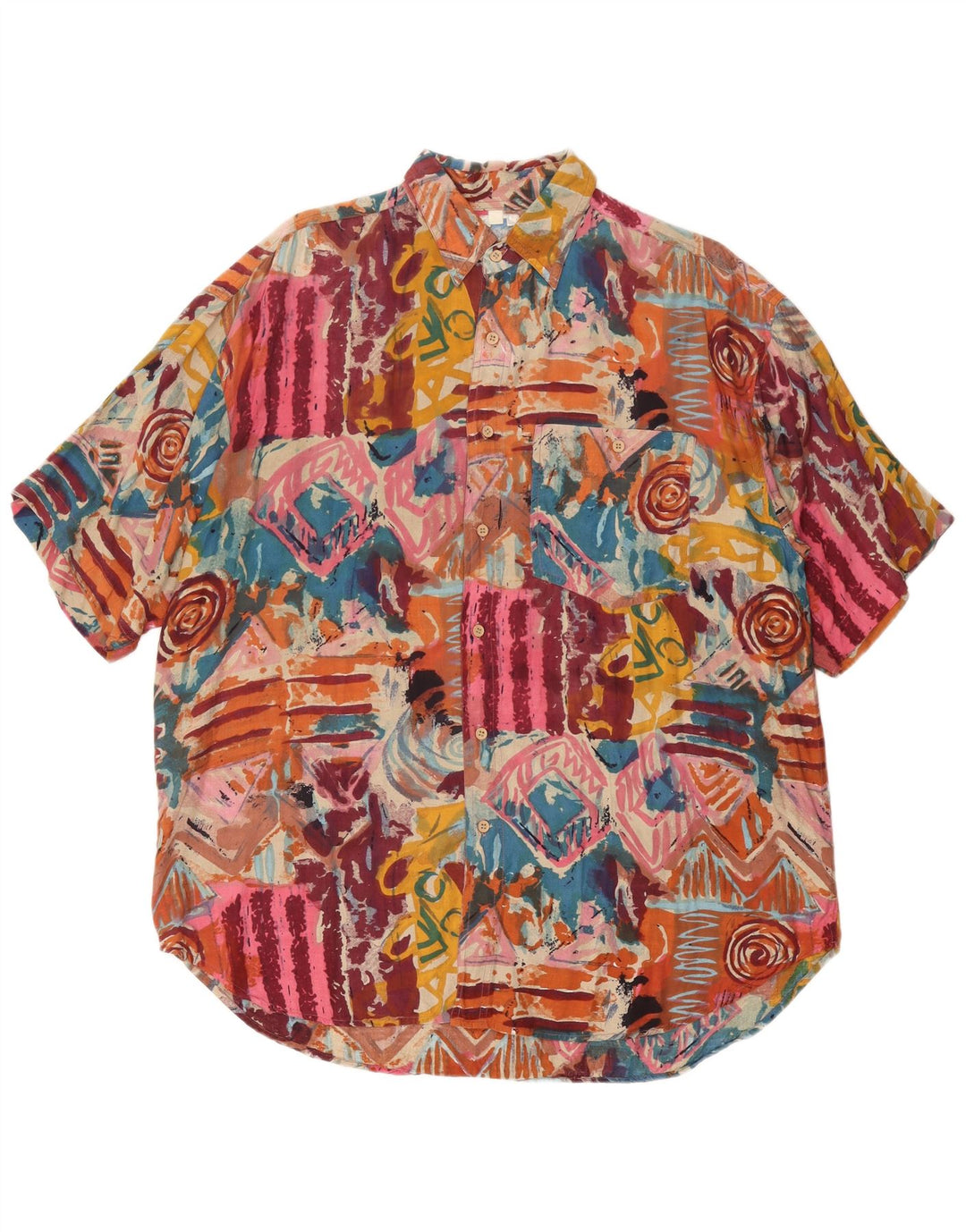 Camicia a maniche corte da uomo AVANTI XL Viscosa geometrica multicolore