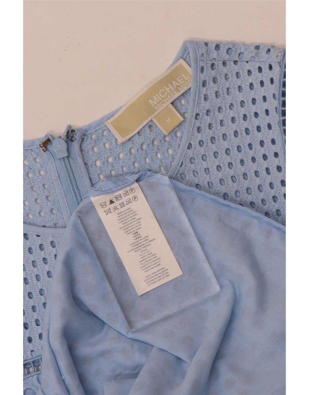 Abito a trapezio da donna Michael Kors UK 12 Cotone blu medio