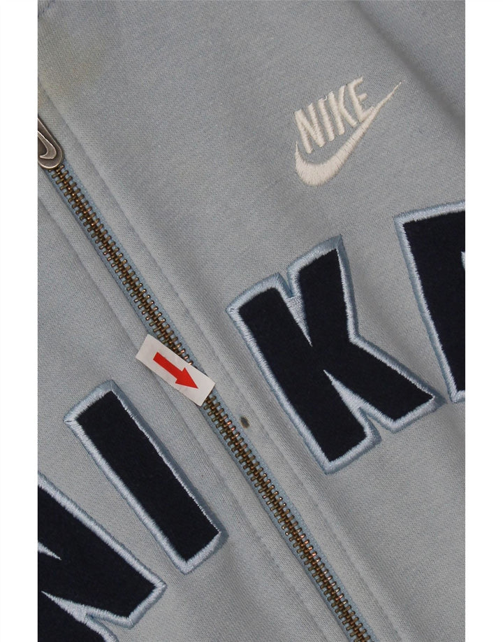Felpa con cappuccio e zip grafica Nike da bambino 13-14 anni XL in cotone color block blu