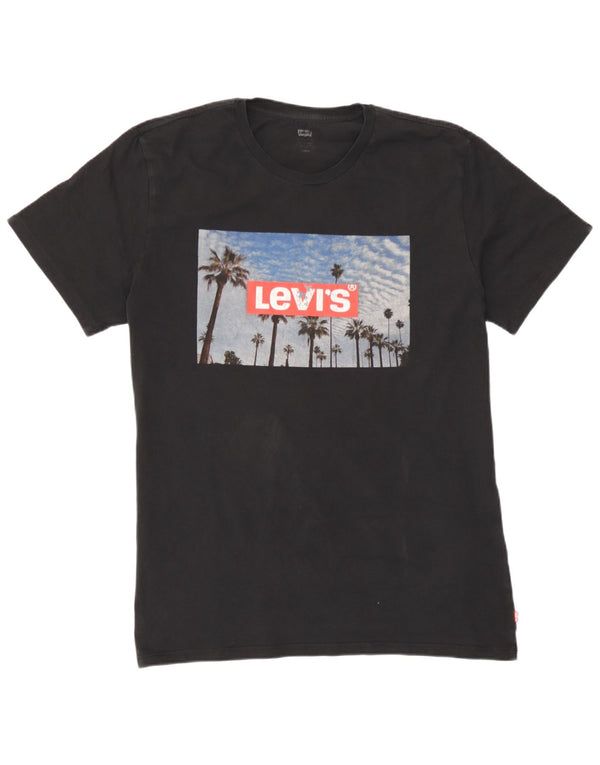 T-shirt grafica da uomo Levi's Top grande in cotone nero