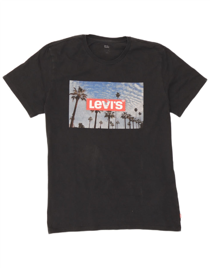 T-shirt grafica da uomo Levi's Top grande in cotone nero