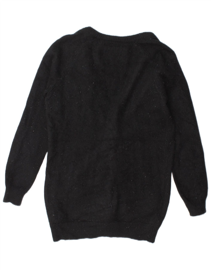 Maglione cardigan oversize da donna Jack Wills UK 10 piccolo angora nero