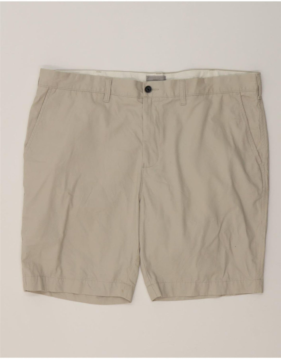 MARKS & SPENCER Pantaloncini chino da uomo W42 2XL Cotone beige