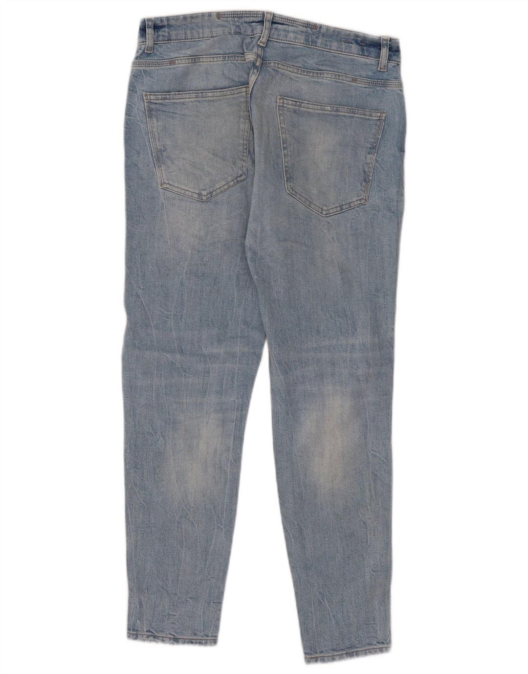 Jeans slim invecchiati da uomo Zara EU 42 Large W32 L29 Blu