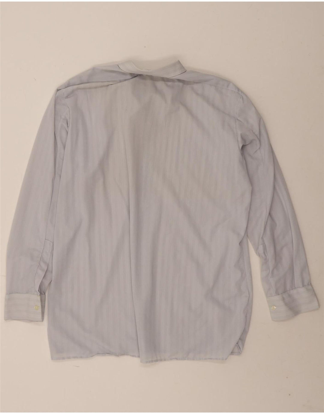 Camicia vintage da uomo taglia 42 in poliammide a righe blu grandi
