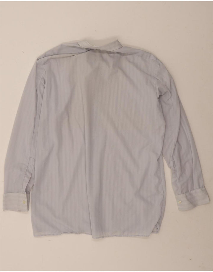 Camicia vintage da uomo taglia 42 in poliammide a righe blu grandi