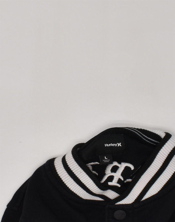 Giacca college grafica per ragazzi HURLEY 11-12 anni grande in cotone nero