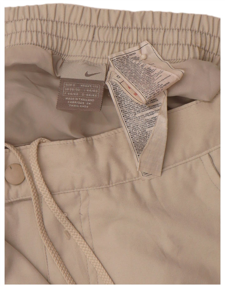 NIKE Pantaloni dritti da uomo con giacca a vento piccoli W29 L30 Beige Colourblock