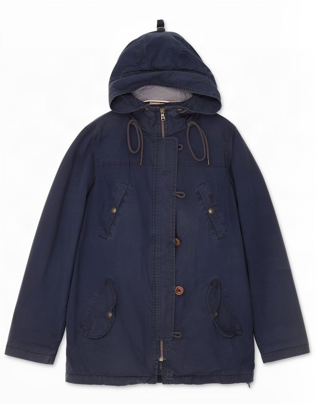 Giacca Parka con cappuccio da donna Fat Face UK 12 Cotone medio blu navy