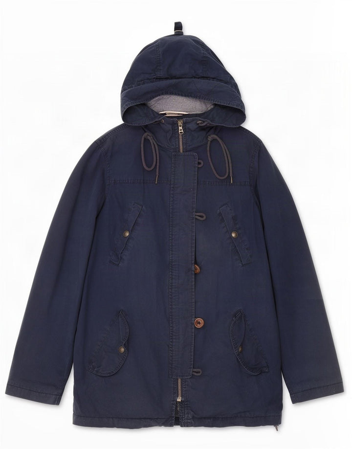 Giacca Parka con cappuccio da donna Fat Face UK 12 Cotone medio blu navy
