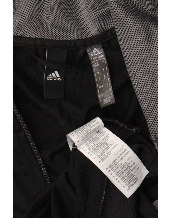 Maglione con cappuccio e zip da uomo Adidas UK 38/40 poliestere nero medio