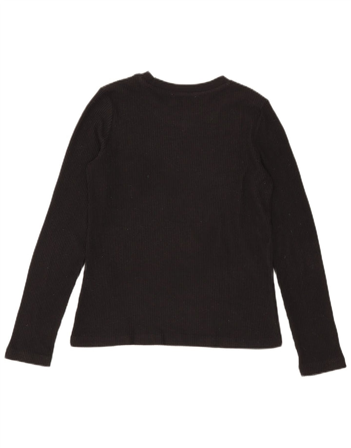 Top Zara da donna a maniche lunghe UK 10 Small Nero Poliestere